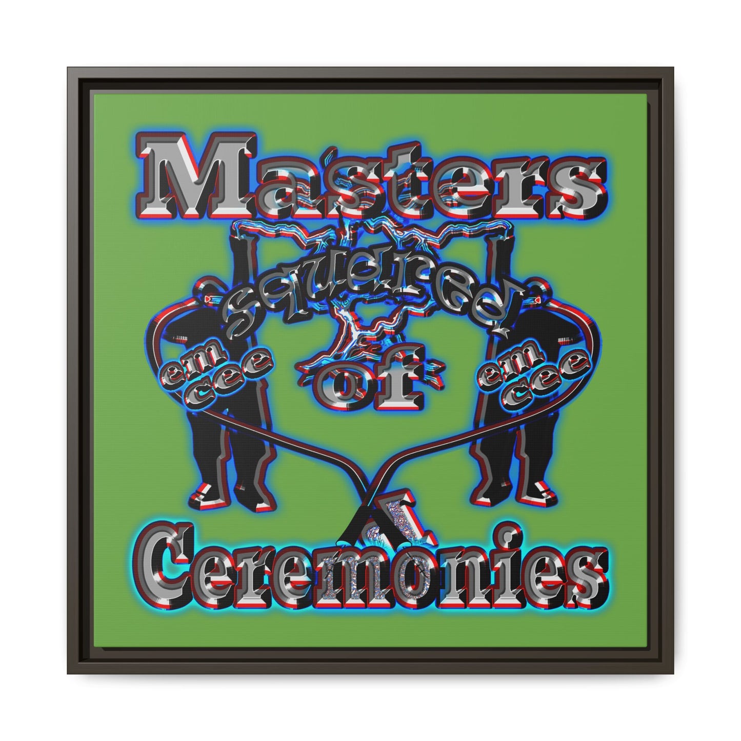 em cee squared - framed canvas art (green)