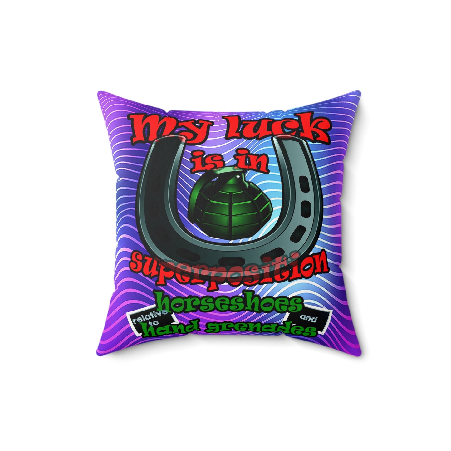 my luck - Faux Suede Square Pillow - (purple wave)