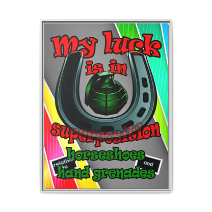 my luck - framed canvas art (rainbow split)