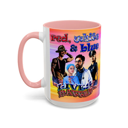 rw&b lives matter - Accent Mug (color blur)