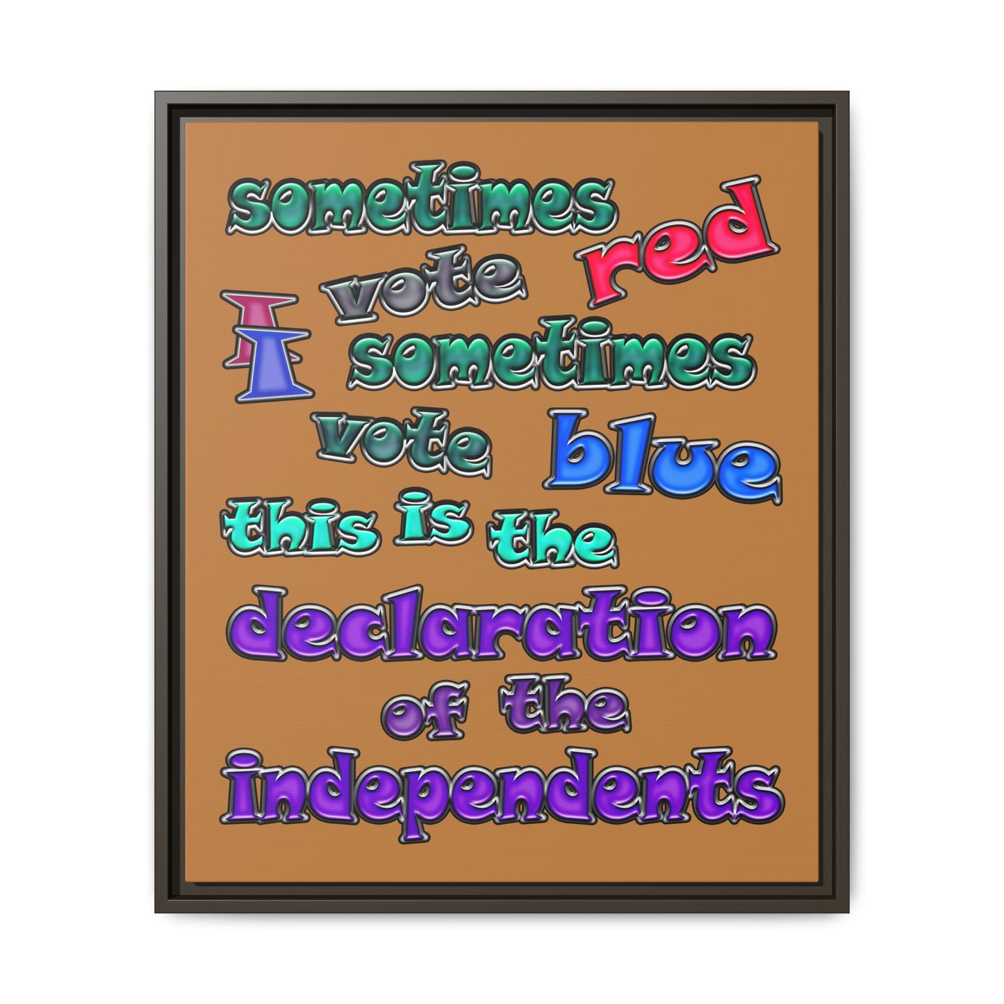 declaration of the independents - framed canvas art (light brown)
