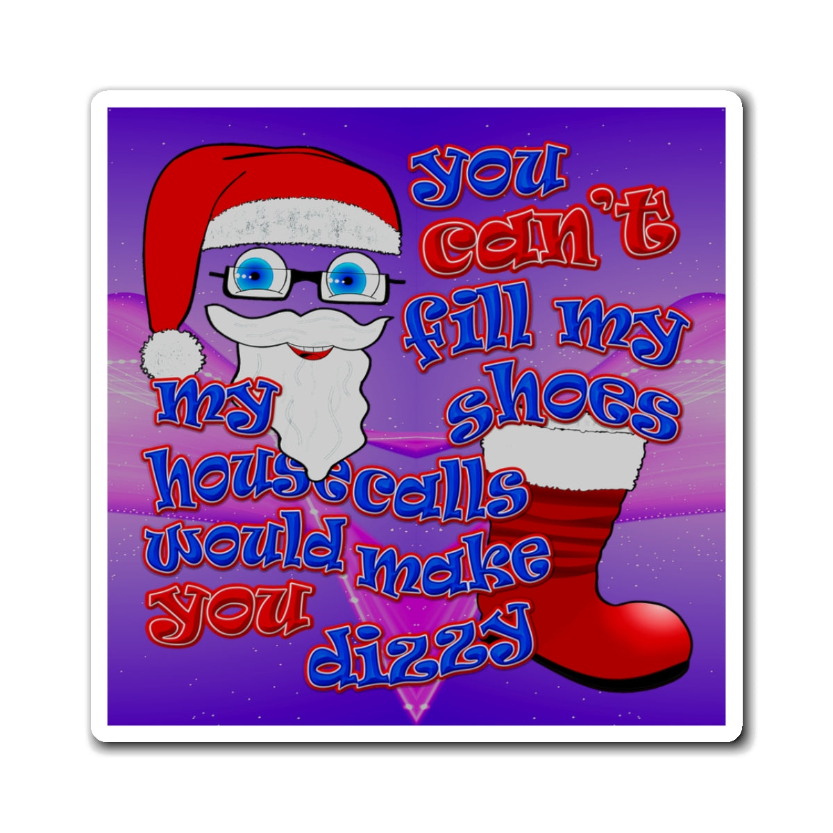 santa's shoes - Magnets - (purple-pink wave)