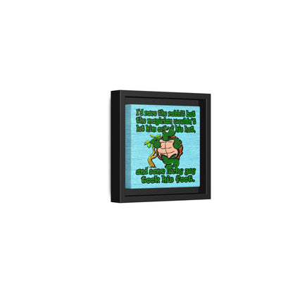 turtle race - framed canvas art (faded blue)