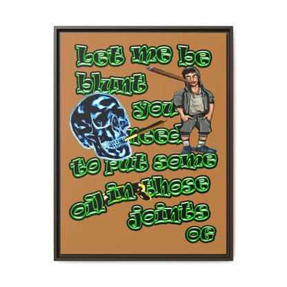 og - framed canvas art (light brown)