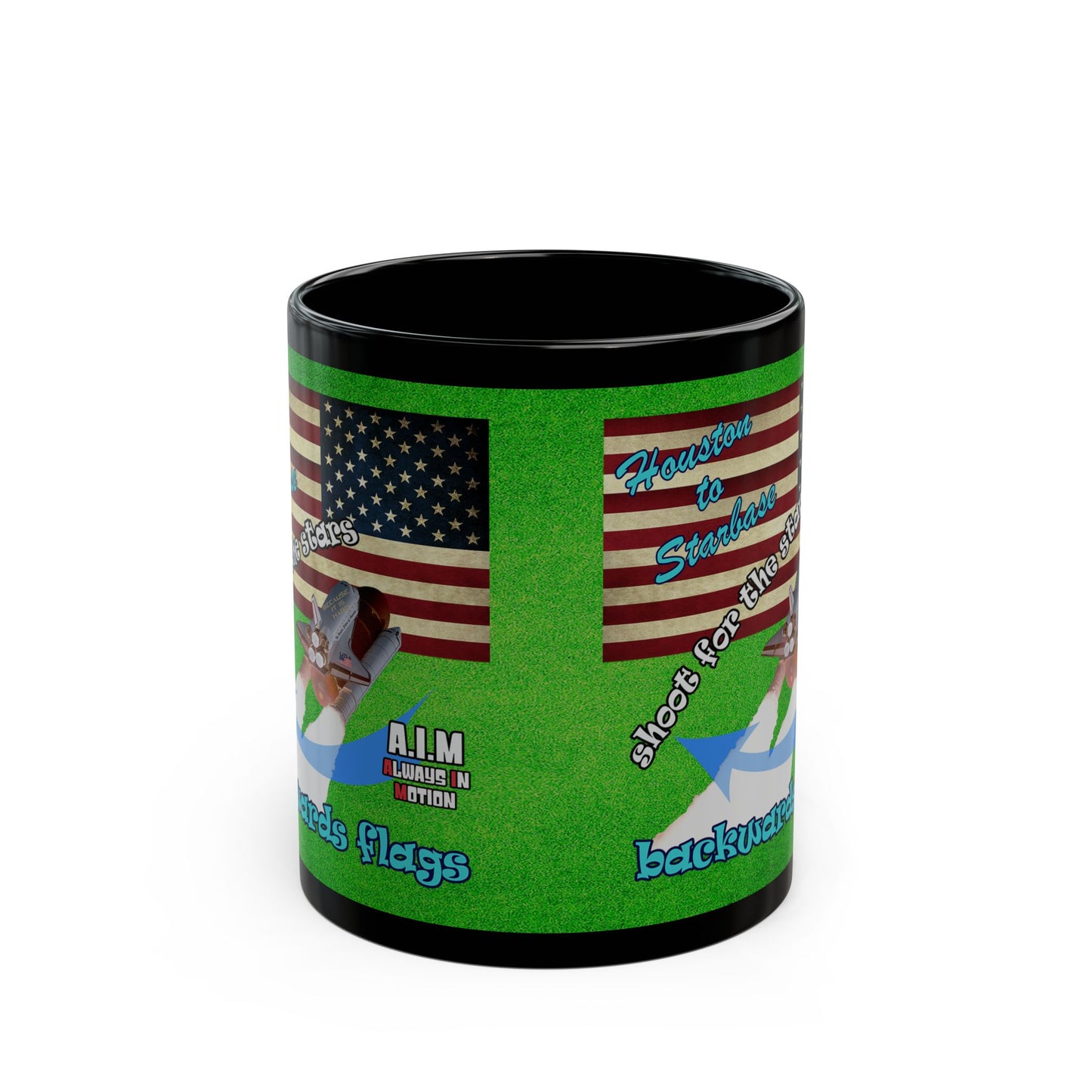 shoot for the stars - Black Mug (green turf)