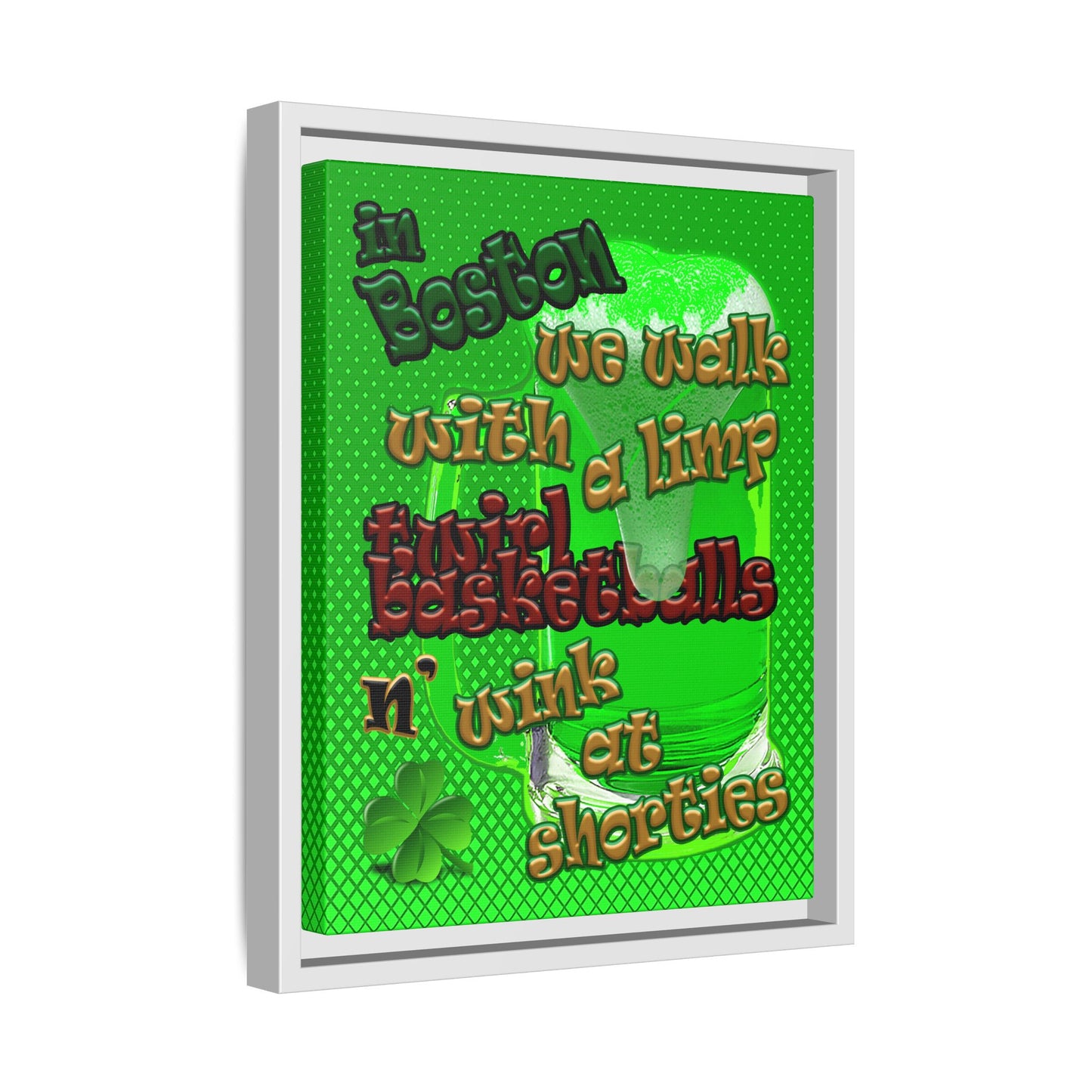 celtics logo - framed canvas art (logo green)