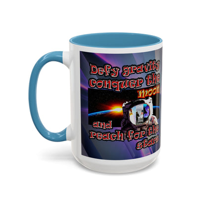 defy conquer reach - Accent Mug (grey-pink wave)