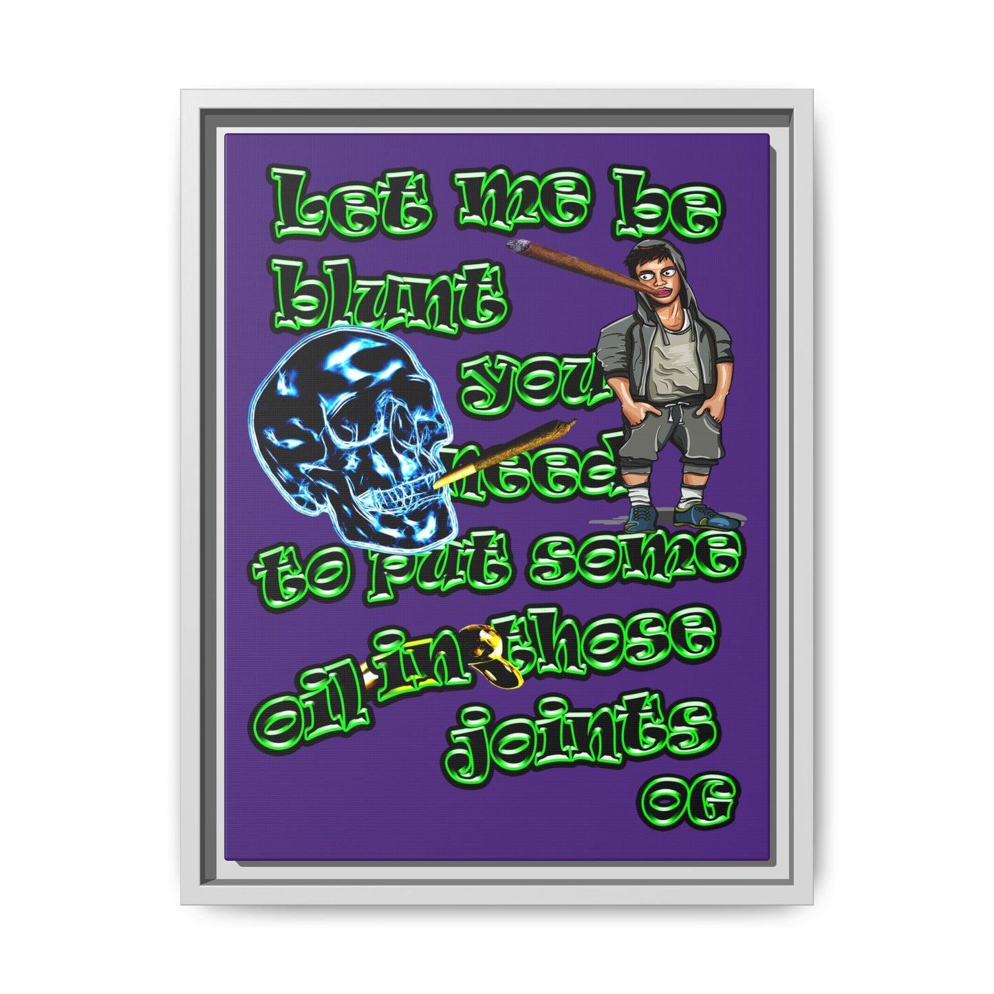 og - framed canvas art (purple)
