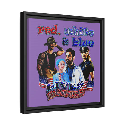 rw&b lives matter - framed canvas art (light purple)