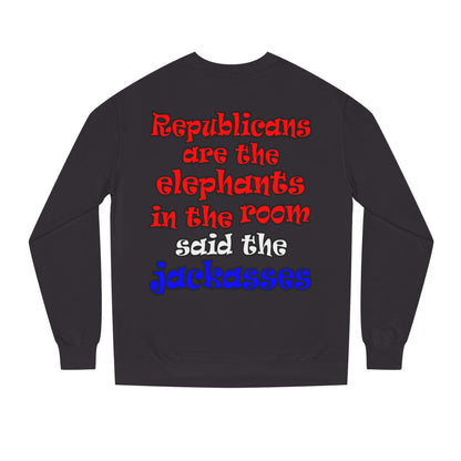 donkeys and elephants - Unisex Crew Neck Sweatshirt