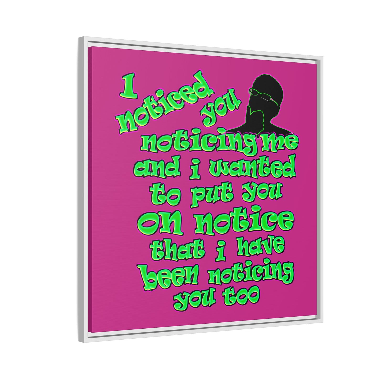 noticed you noticing - framed canvas art (pink)