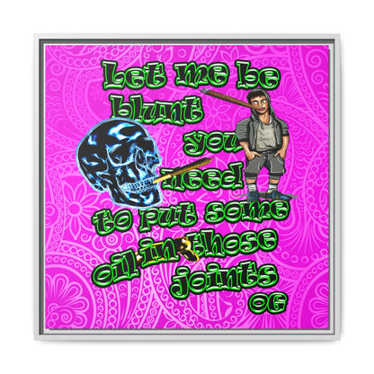 og - framed canvas art (pink swirl)