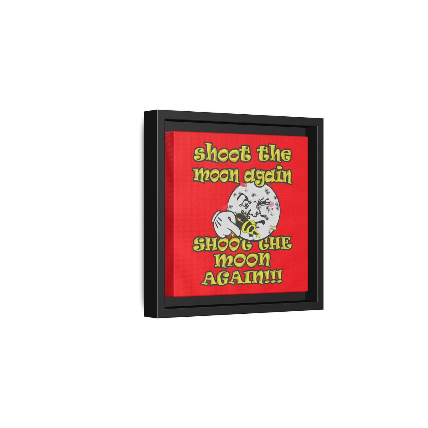 shoot the moon again - framed canvas art (red)