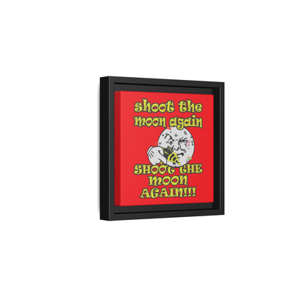 shoot the moon again - framed canvas art (red)
