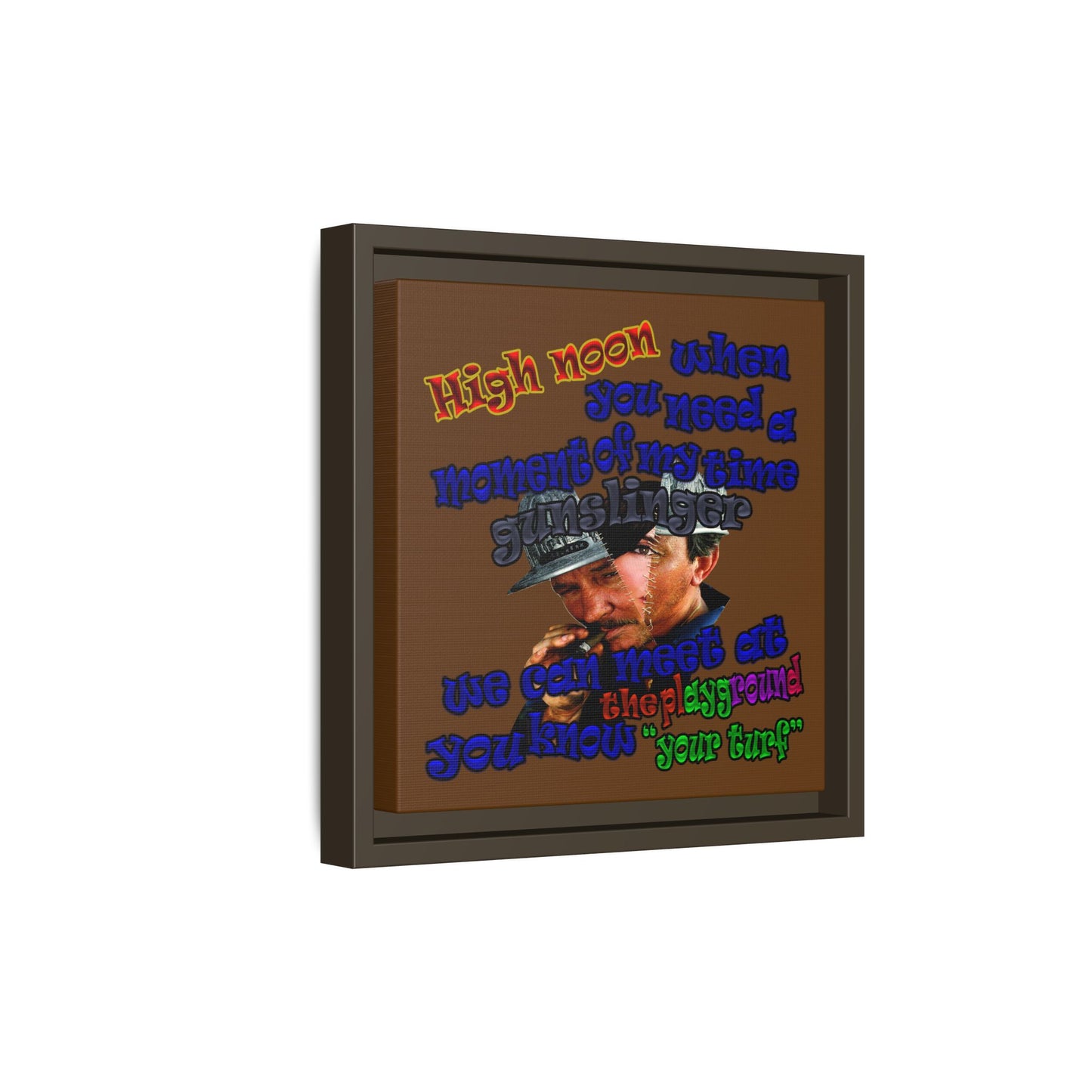 high noon - framed canvas art (brown)