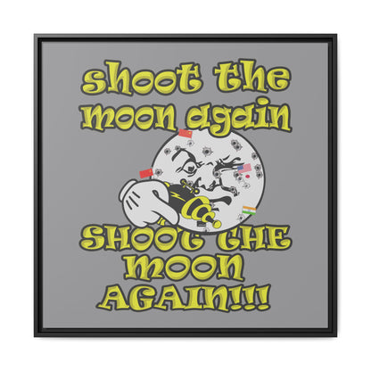 shoot the moon again - framed canvas art (grey)