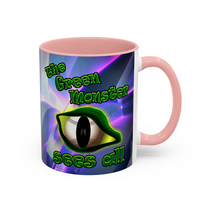 green monster - Accent Mug (grey-pink wave)