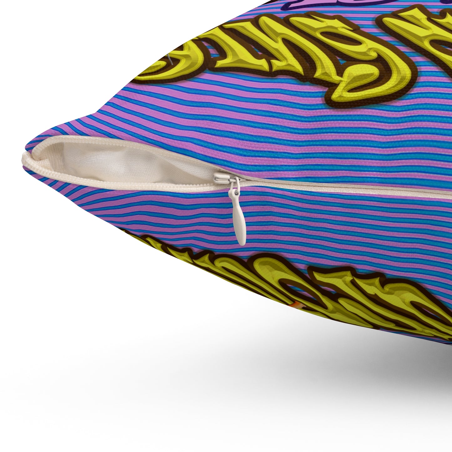 the bum's shit - Spun Polyester Square Pillow - (light blue-purple wave)