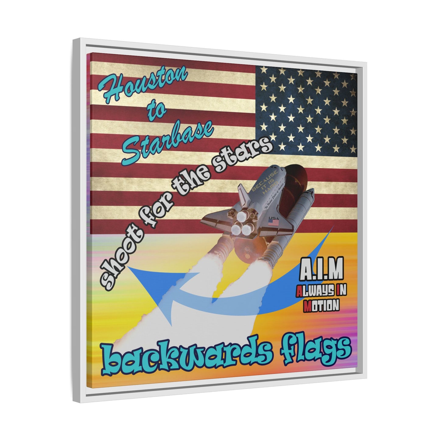 shoot for the stars - framed canvas art (color blur)