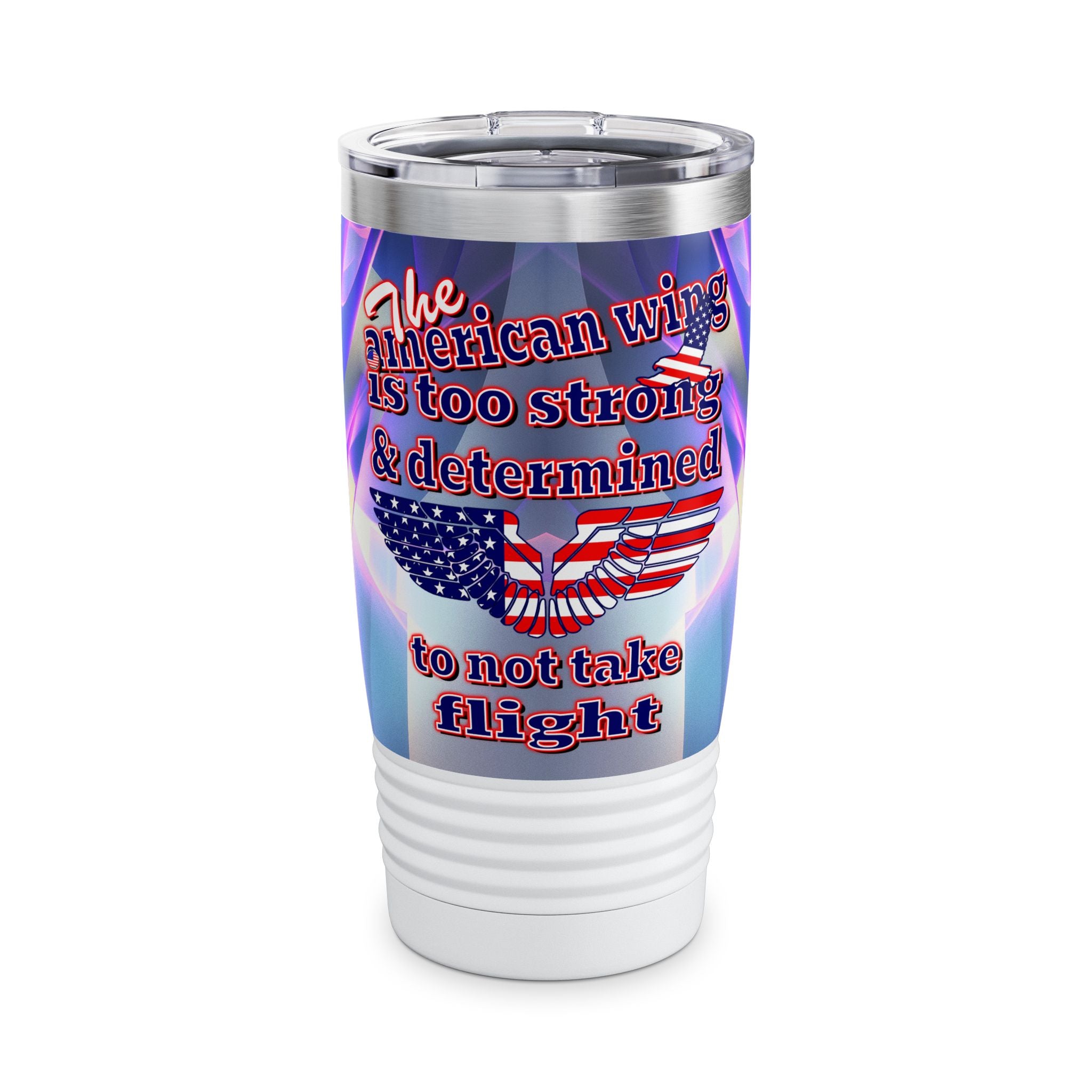 american wing - Ringneck Tumbler, 20oz (grey-pink wave)