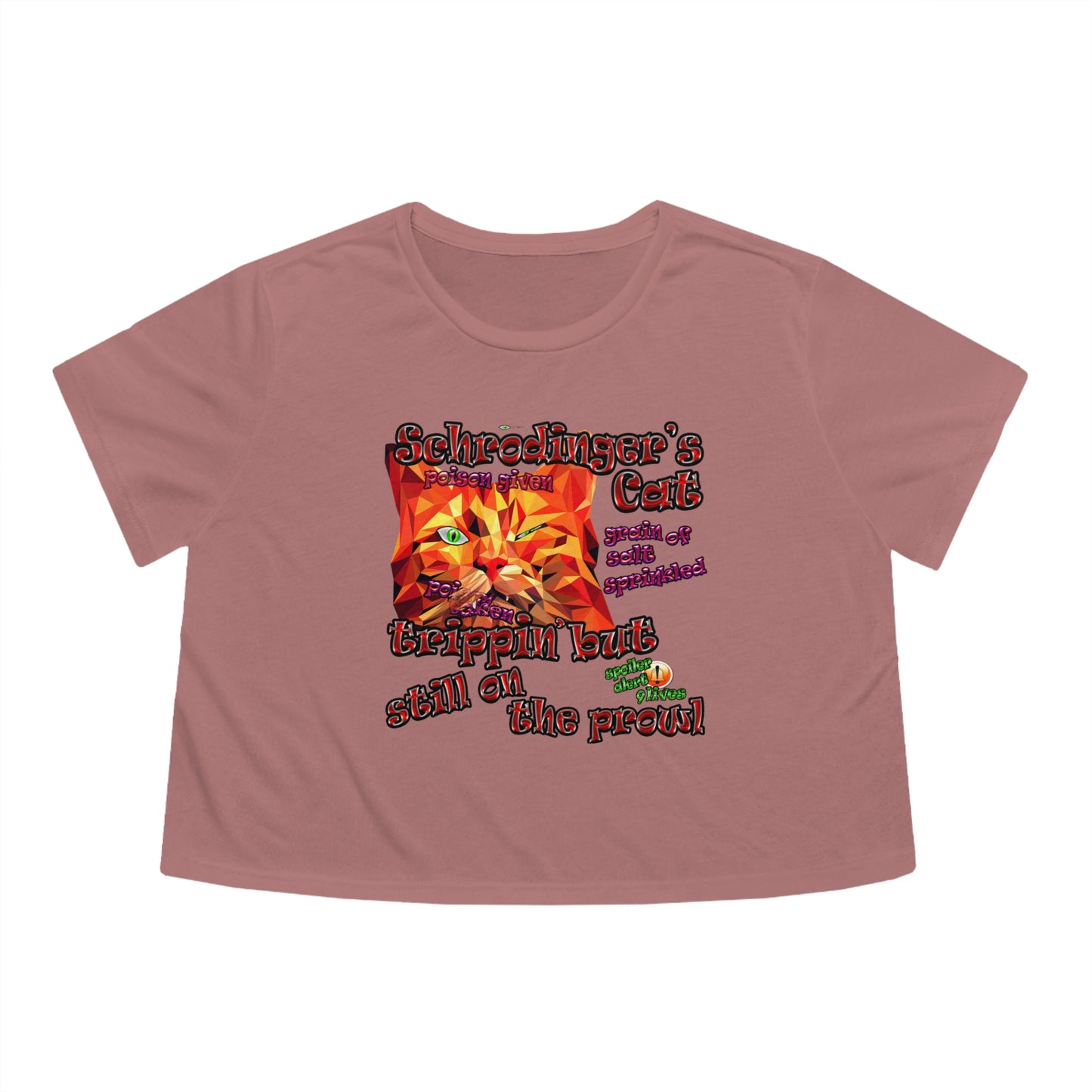 schrodinger's cat - Women's Flowy Cropped Tee