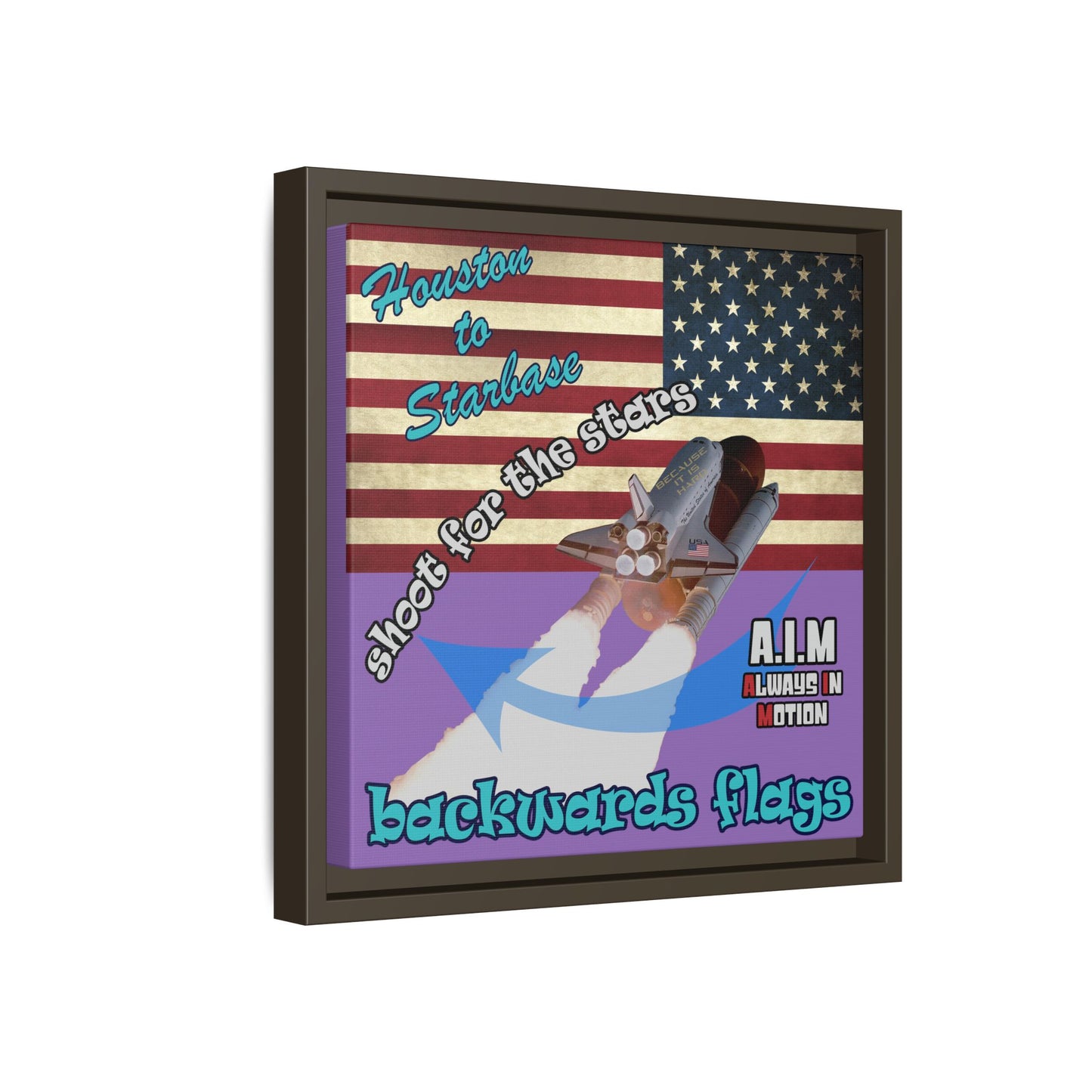 shoot for the stars - framed canvas art (light purple)