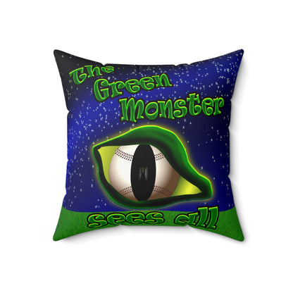green monster - Faux Suede Square Pillow - ('snoops' background)