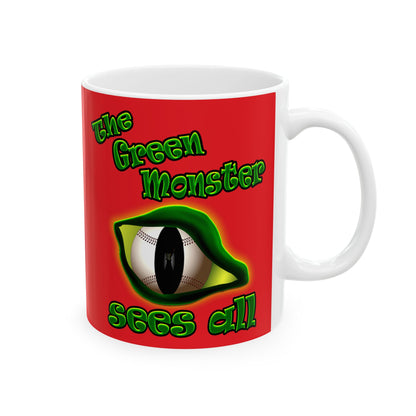 green monster - White Mug (red)