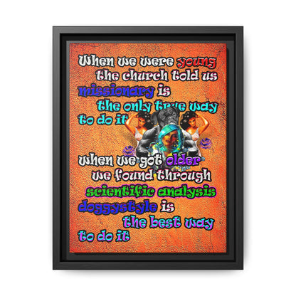 doggystyle - framed canvas art (burnt orange)