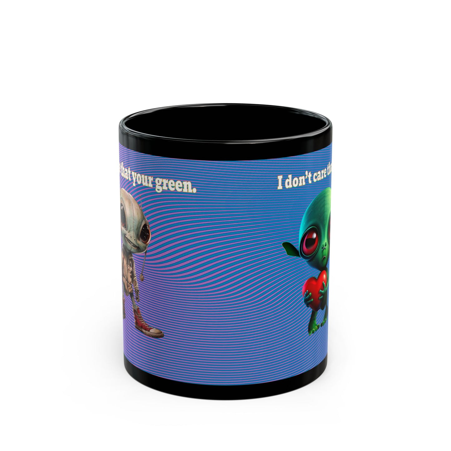 I don't care that your grey - Black Mug (light blue-purple wave)