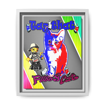 tag that - framed canvas art (rainbow split)