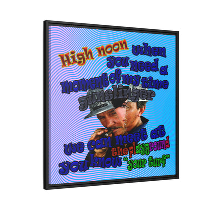 high noon - framed canvas art (light blue-purple wave)