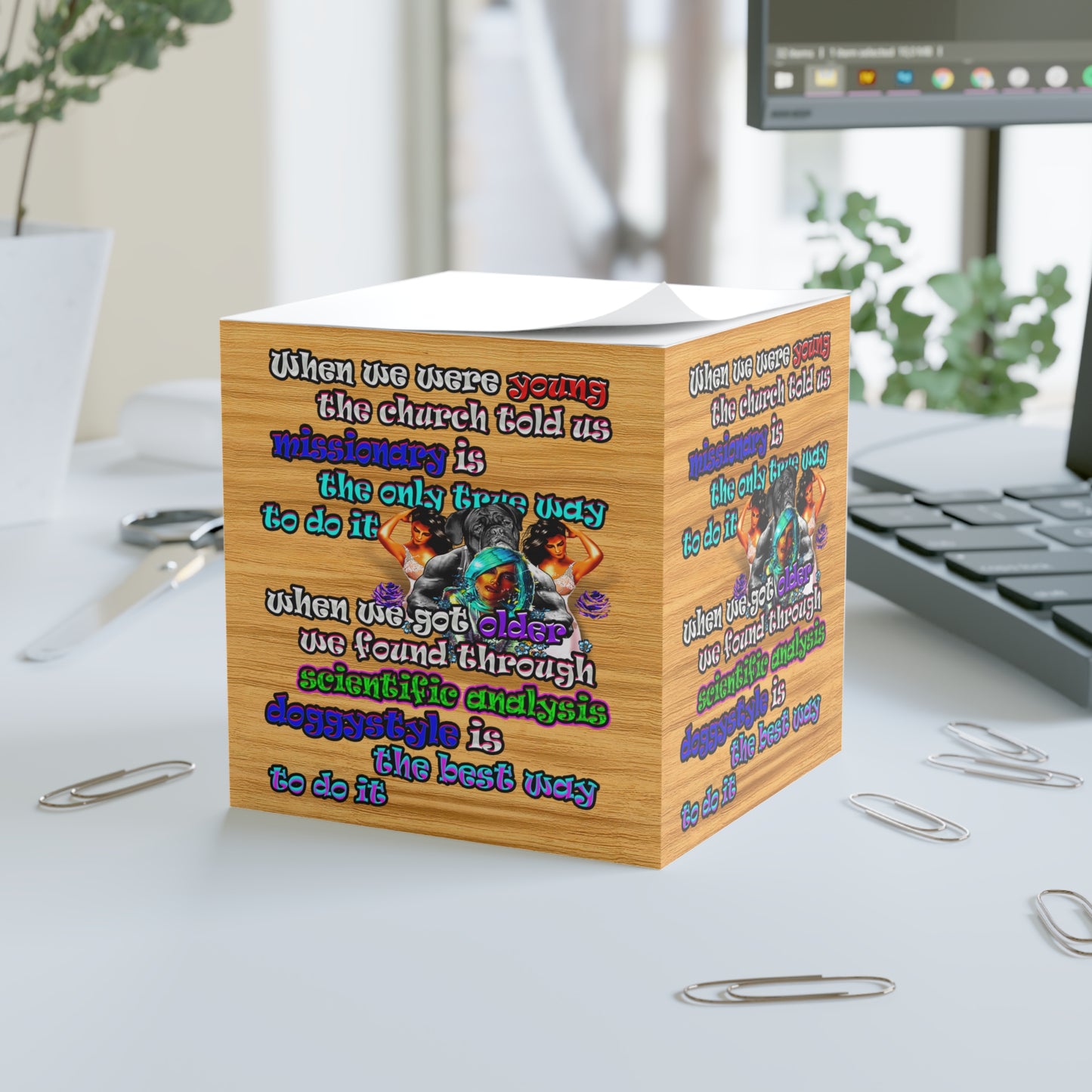 doggystyle - note cube (butterscotch wood finish)