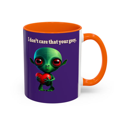 I don't care that your grey - Accent Mug (purple)