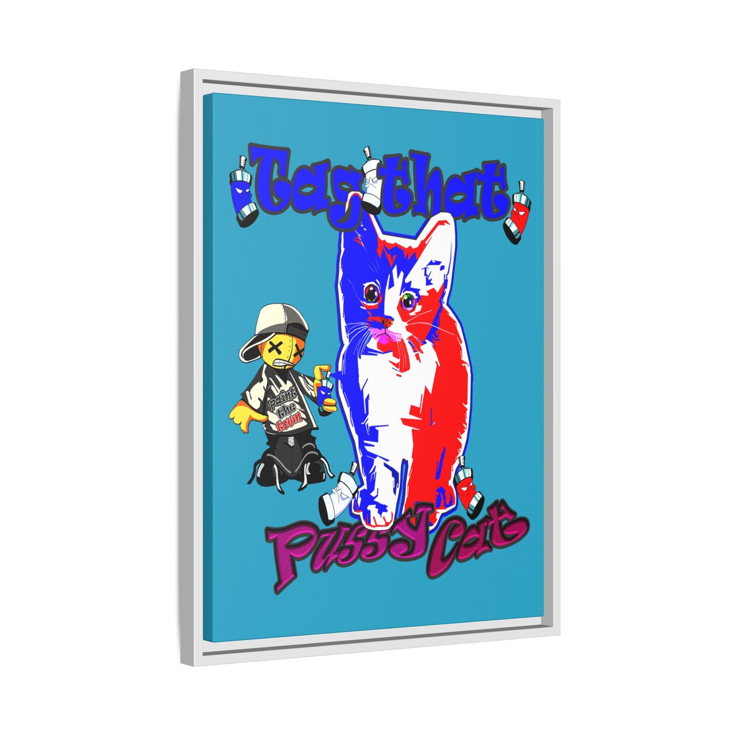 tag that - framed canvas art (turquoise)