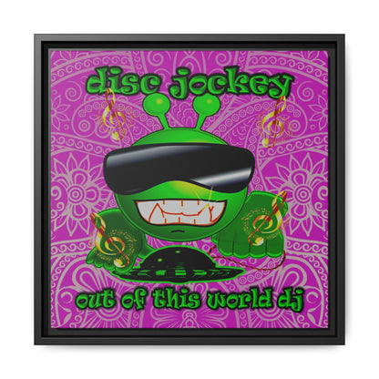 disc jockey - framed canvas art (pink swirl)