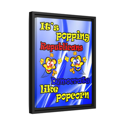 popping like popcorn - framed canvas art (blue-white wave)