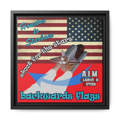 shoot for the stars - framed canvas art (red)