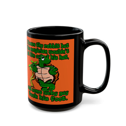 turtle race - Black Mug (orange)
