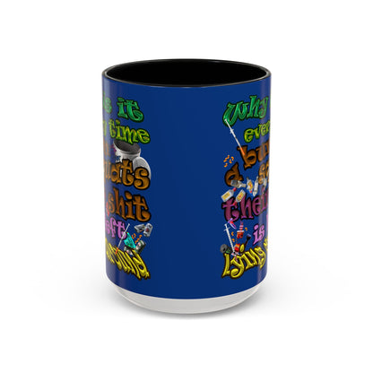 the bum's shit - Accent Mug (dark blue)