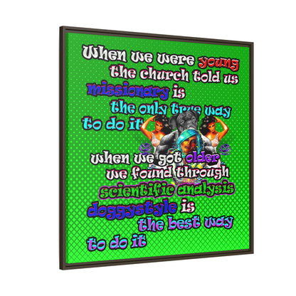 doggystyle - framed canvas art (logo green)