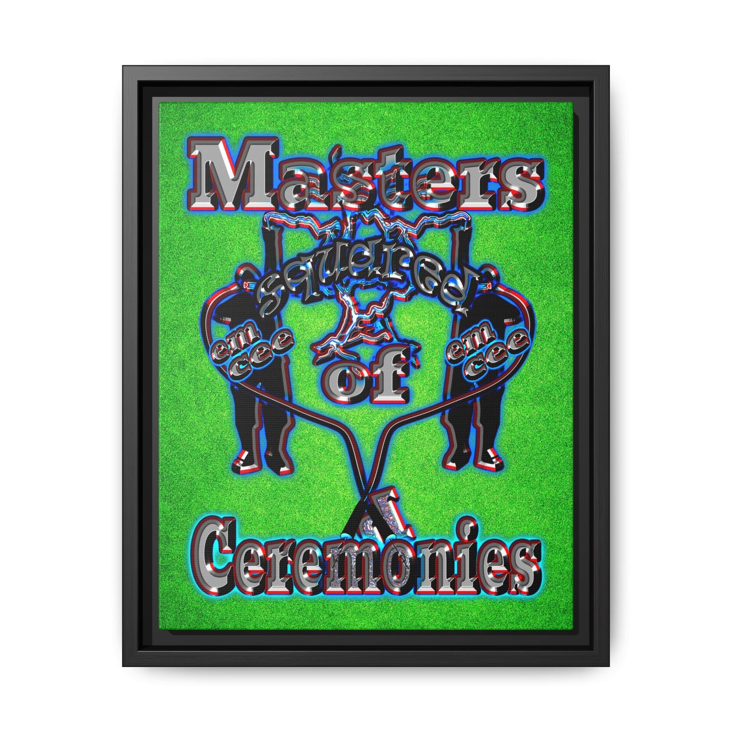 em cee squared - framed canvas art (green turf)