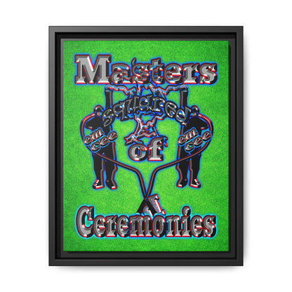 em cee squared - framed canvas art (green turf)