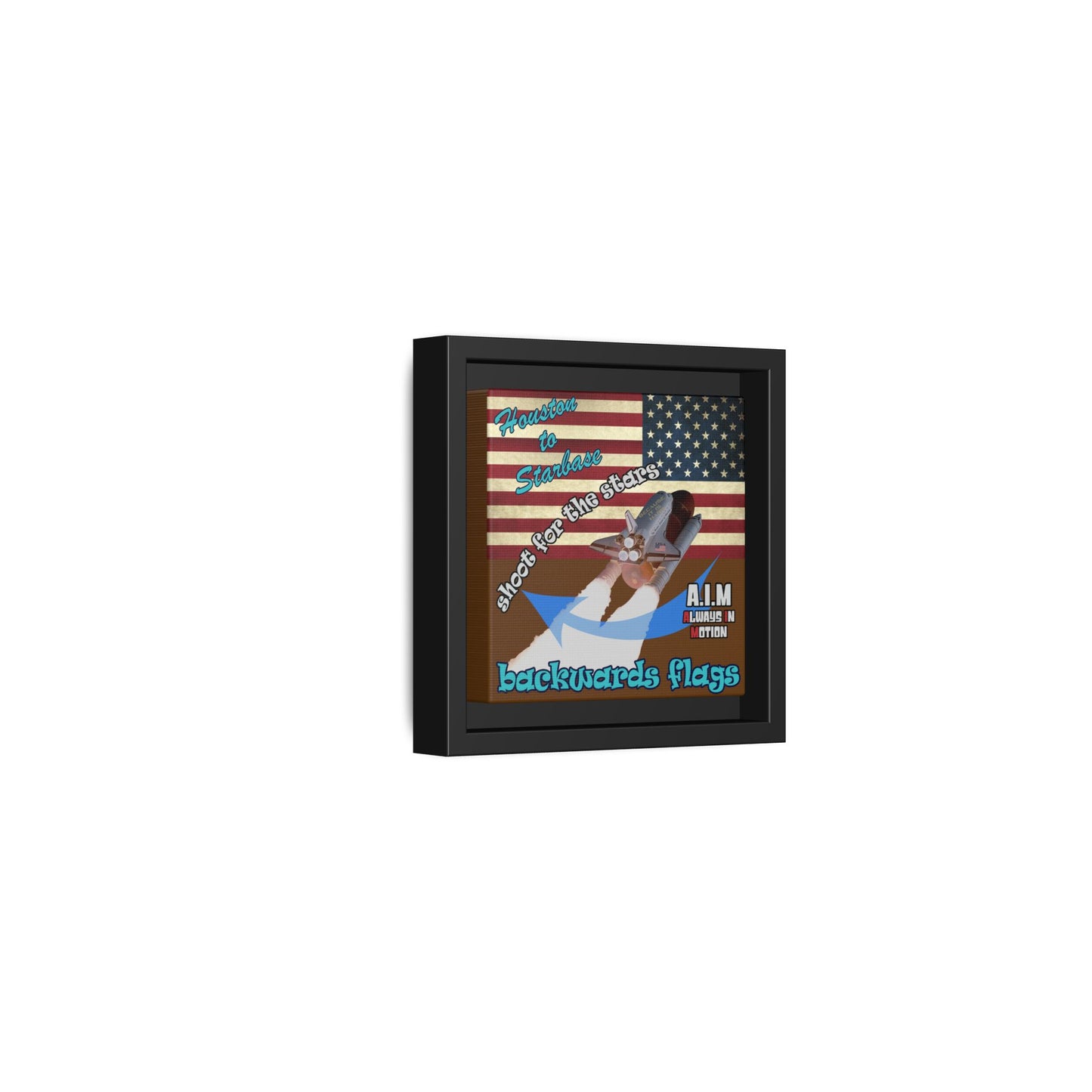 shoot for the stars - framed canvas art (brown)