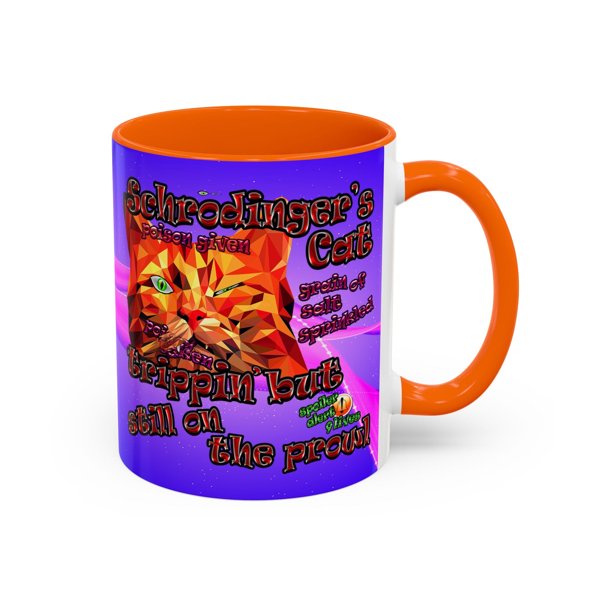 schrodinger's cat - Accent Mug (purple-pink wave)