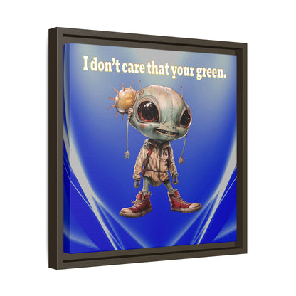 I don't care that your green - framed canvas art (blue-white wave)