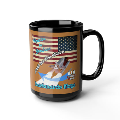 shoot for the stars - Black Mug (light brown)