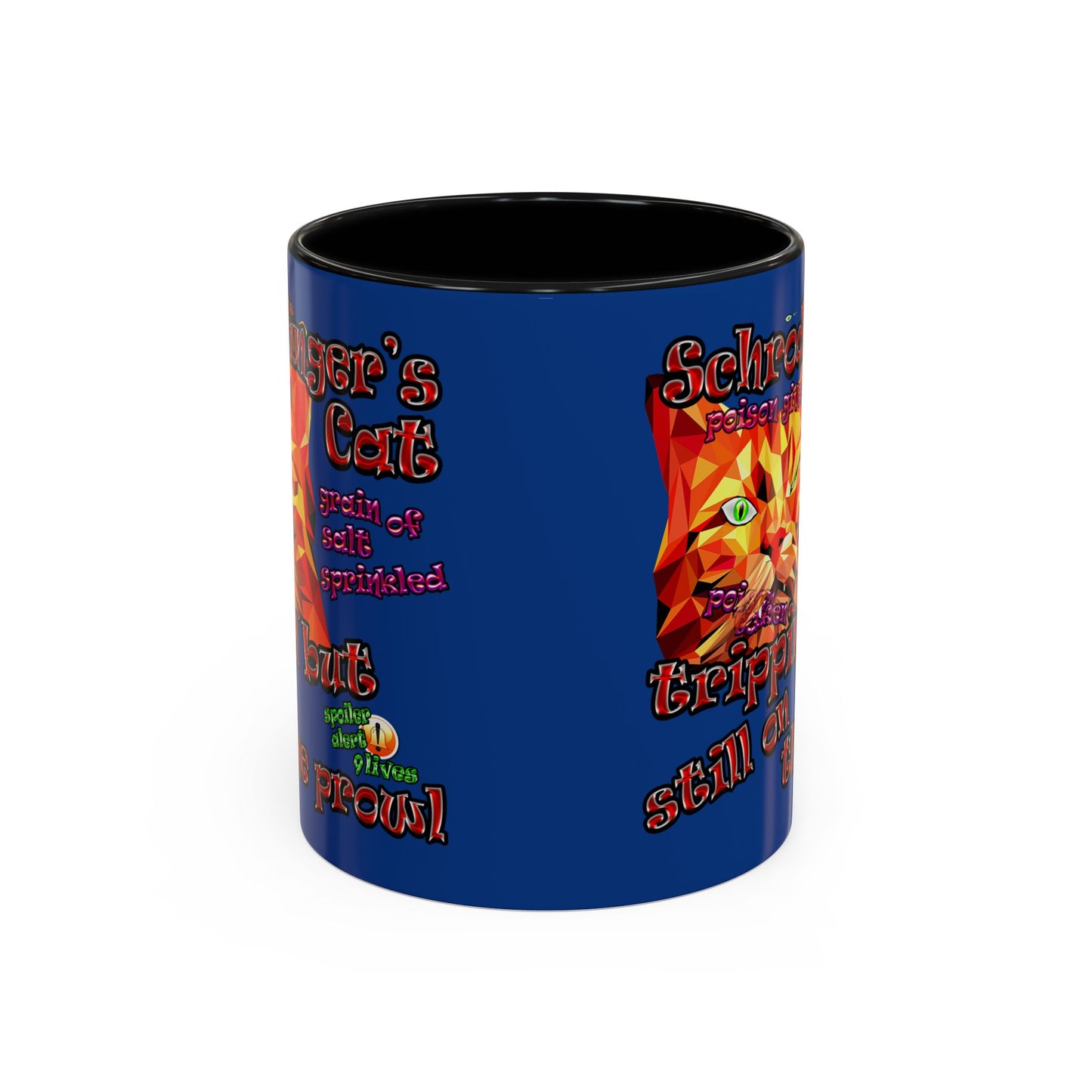 schrodinger's cat - Accent Mug (dark blue)