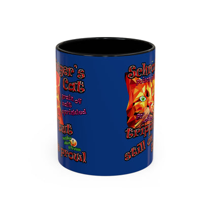 schrodinger's cat - Accent Mug (dark blue)