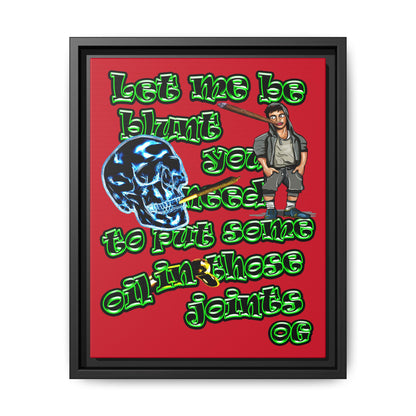 og - framed canvas art (dark red)